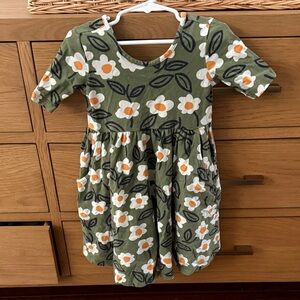 Hanna Andersson Green Floral Kids Dress